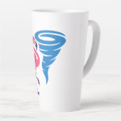 Flamingo Tornado Bold Moderne Grafische Kunst Latte Mok (Rechterhoek)