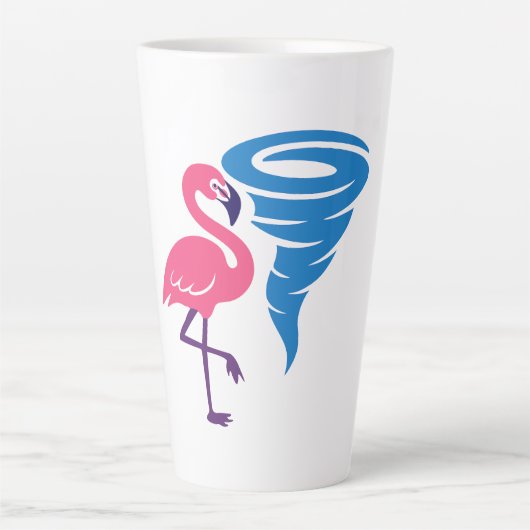 Flamingo Tornado Bold Moderne Grafische Kunst Latte Mok (Voorkant)