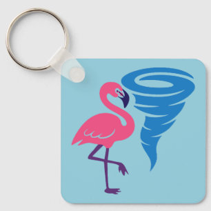 Flamingo Tornado Bold Moderne Grafische Kunst Sleutelhanger
