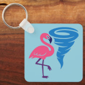 Flamingo Tornado Bold Moderne Grafische Kunst Sleutelhanger (Voorkant)