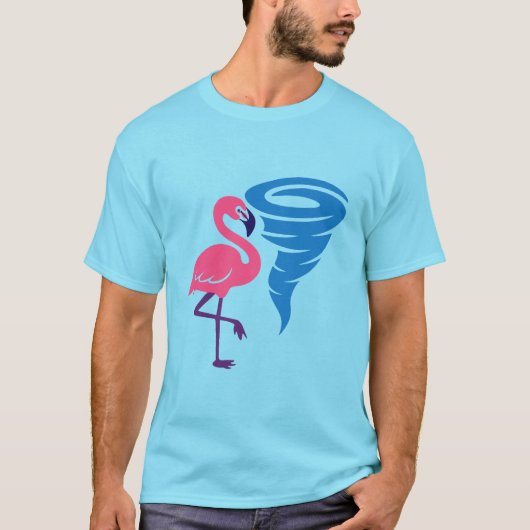 Flamingo Tornado Bold Moderne Grafische Kunst T-shirt (Voorkant)