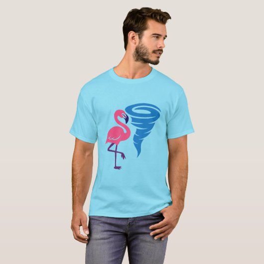 Flamingo Tornado Bold Moderne Grafische Kunst T-shirt (Voorkant volledig)