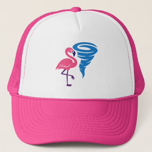 Flamingo Tornado Bold Moderne Grafische Kunst Trucker Pet (Voorkant)