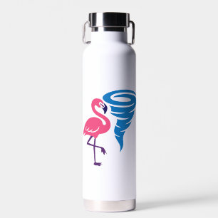 Flamingo Tornado Bold Moderne Grafische Kunst Waterfles