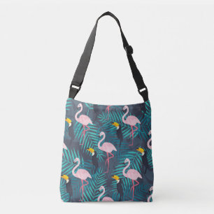 Flamingo, toucan: tropisch bladpatroon crossbody tas