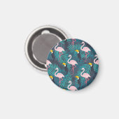 Flamingo, toucan: tropisch bladpatroon magneet (Voorkant / Achterkant)