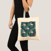 Flamingo, toucan: tropisch bladpatroon tote bag (Voorkant (product))