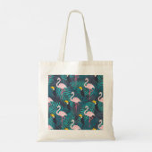 Flamingo, toucan: tropisch bladpatroon tote bag (Achterkant)
