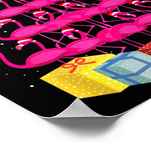 Flamingo Tree Funny Ugly Christmas  Poster (Hoek)