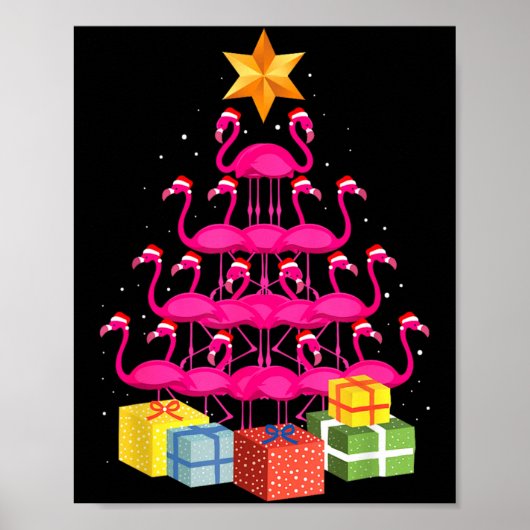 Flamingo Tree Funny Ugly Christmas Poster (Voorkant)