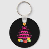 Flamingo Tree Funny Ugly Christmas Sleutelhanger (Voorkant)
