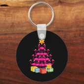 Flamingo Tree Funny Ugly Christmas Sleutelhanger (Voorkant)