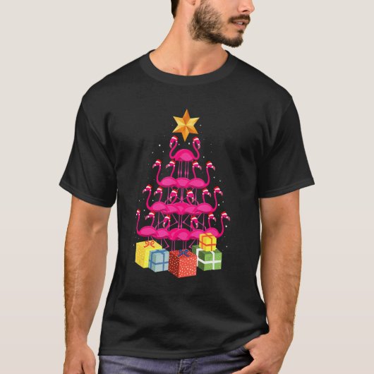 Flamingo Tree Ugly Kerstmis T-shirt (Voorkant)