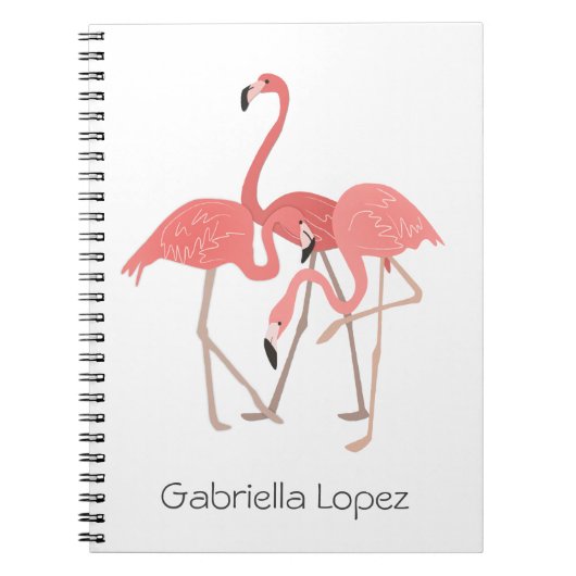 Flamingo Trio gepersonaliseerd Notitieboek (Voorkant)