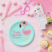 Flamingo Tropical 1st Birthday Borden Papieren Bordje (Feest)