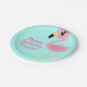 Flamingo Tropical 1st Birthday Borden Papieren Bordje (Gekanteld)
