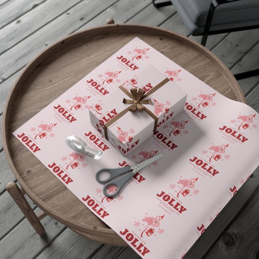 Flamingo Tropical Beach Kerstmis Cadeaupapier