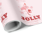Flamingo Tropical Beach Kerstmis Cadeaupapier (Rol Hoek)
