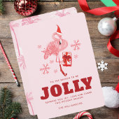 Flamingo Tropical Beach Kerstmis Feestdagenkaart