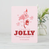 Flamingo Tropical Beach Kerstmis Feestdagenkaart (Staand voorkant)