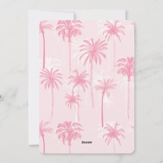 Flamingo Tropical Beach Kerstmis Feestdagenkaart (Achterkant)