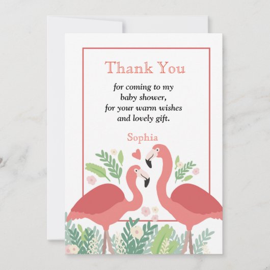 Flamingo Tropical bedankt Kaart (Voorkant)