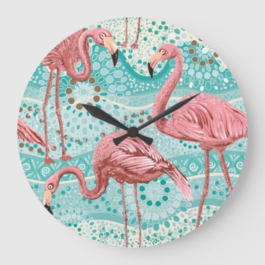 Flamingo Tropical:  bloembehang Grote Klok (Voorkant)