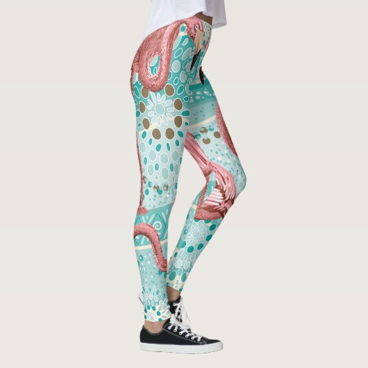 Flamingo Tropical:  bloembehang Leggings (Rechts)