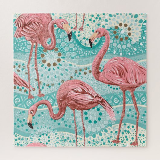 Flamingo Tropical:  bloembehang Legpuzzel (Verticaal)