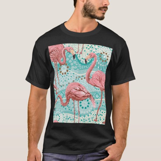 Flamingo Tropical: bloembehang T-shirt (Voorkant)
