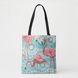 Flamingo Tropical: bloembehang Tote Bag