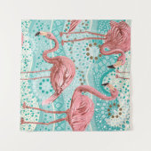 Flamingo Tropical: bloembehang Wandkleed (Voorkant (horizontaal))