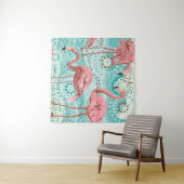 Flamingo Tropical: bloembehang Wandkleed (In Situ (horizontaal))