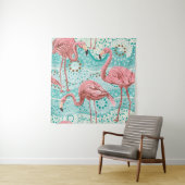 Flamingo Tropical: bloembehang Wandkleed (In situ)