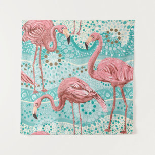 Flamingo Tropical: bloembehang Wandkleed