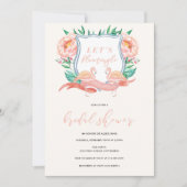 Flamingo Tropical Bridal Shower Invitation Kaart (Voorkant)