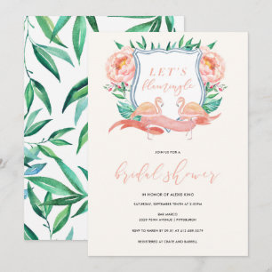 Flamingo Tropical Bridal Shower Invitation Kaart
