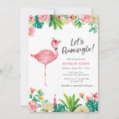 Flamingo Tropical Bridal Shower-uitnodiging Kaart (Voorkant)