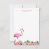 Flamingo Tropical Family Thank You Flat Card Bedankkaart (Voorkant)