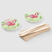 Flamingo Tropical Ferns Elegant Waterverf Handwaaier (Niet-gemonteerd)