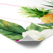 Flamingo Tropical Floral Girl Baby shower Sign Poster (Hoek)