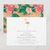 Flamingo Tropical Floral Vrijgezellenfeest Kaart (Voorkant / Achterkant)