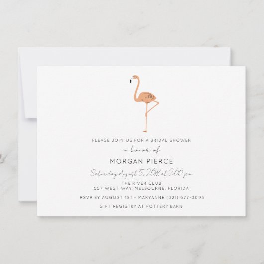 Flamingo Tropical Floral Vrijgezellenfeest Kaart (Voorkant)