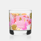 Flamingo Tropical Garden Roze Whisky Glas (Voorkant)