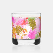 Flamingo Tropical Garden Roze Whisky Glas (Achterkant)