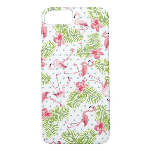 Flamingo Tropical iPhone Case Hoesje (Achterkant)