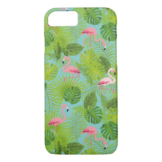 Flamingo Tropical iPhone Case Hoesje (Achterkant)