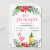 Flamingo Tropical Is een meisje Baby shower Kaart (Voorkant)
