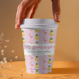 Flamingo Tropical Is een meisje Baby shower Papieren Bekers