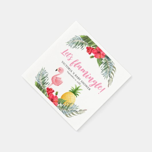 Flamingo Tropical Is een meisje Baby shower Servet (Hoek)